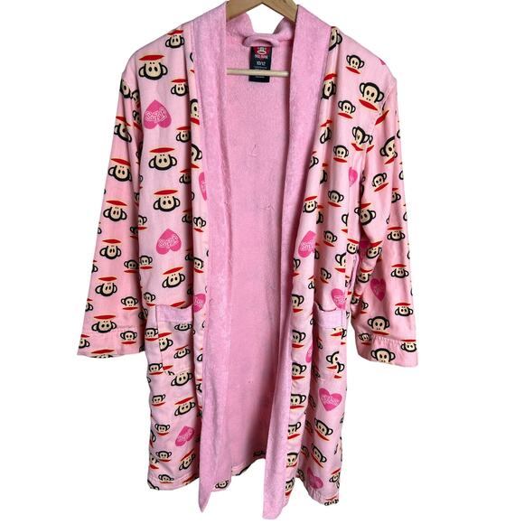 Paul Frank 10/12  “The Monkey” Bath Wrap/Robe Pink - Picture 1 of 7